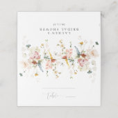 Placement Carte de table Fleurs de jardin botanique pour la  (Extérieur déplié)
