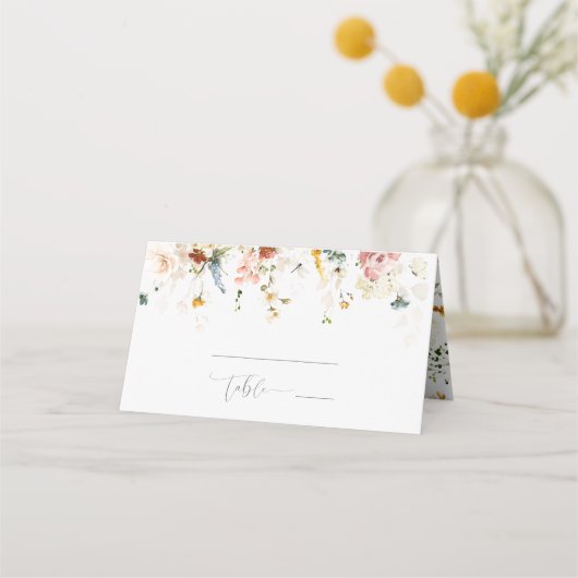 Placement Carte de table Fleurs de jardin botanique pour la  (Devant)