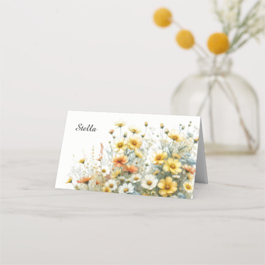 Placement Carte de table Fleurs de Jardin Doré (Devant)