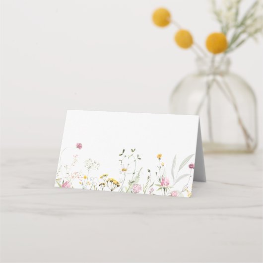 Placement Carte de table Fleurs des champs Mariage (Devant)