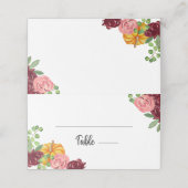 Placement Carte de table florale citrouille de Bourgogne (Extérieur déplié)
