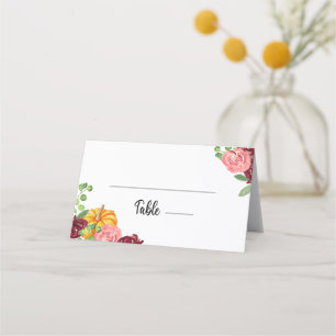 Placement Carte de table florale citrouille de Bourgogne