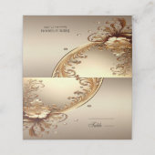 Placement Carte de table florale ornée dorée (Extérieur déplié)