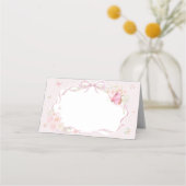 Placement Carte de table florale Papillon rose (Devant)
