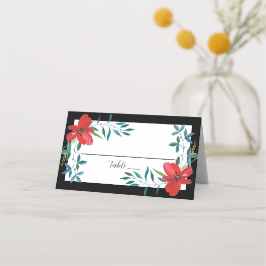 Placement Carte de table florale tropicale (Devant)