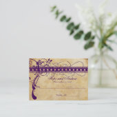 Placement Carte de table funky tourbillon or et violet (Debout devant)