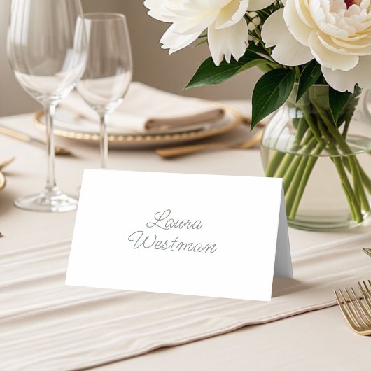 Placement Carte de table mariage écriture simple blanche Sag