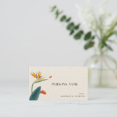 Placement Carte de Table Mariage Fleurs Tropicales Élégantes (Debout devant)