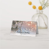 Placement Carte de Table Mariage Lumières de Plage Tropicale (Dos)