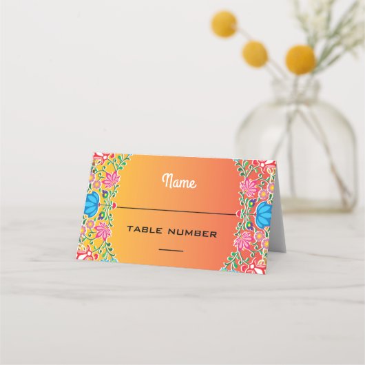 Placement Carte de table mexicaine Fiesta Mariage (Devant)