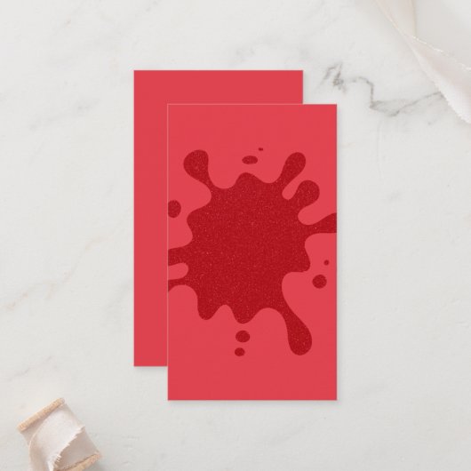 Placement Carte de table minimale plate éclaboussure rouge t (Devant/Arrière en situation)