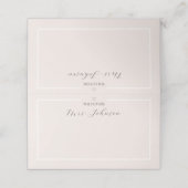 Placement Carte de table minimale pour la douche de mariée | (Extérieur déplié)