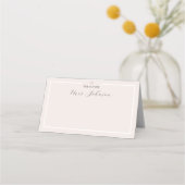 Placement Carte de table minimale pour la douche de mariée | (Dos)