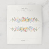 Placement Carte de table ornée de fleurs printanières pastel (Extérieur déplié)