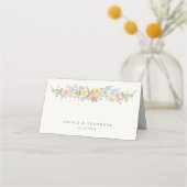 Placement Carte de table ornée de fleurs printanières pastel (Dos)