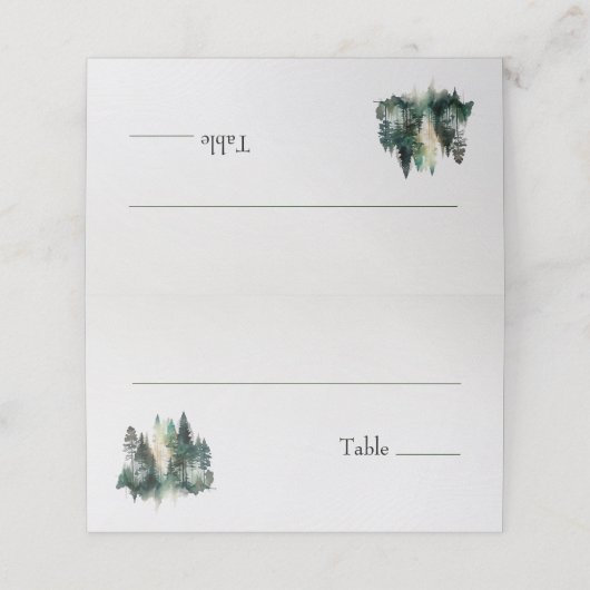 Placement Carte de table Pinède rustique (Extérieur déplié)
