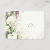 Placement Carte de table plate Cascading Calla (Dos)