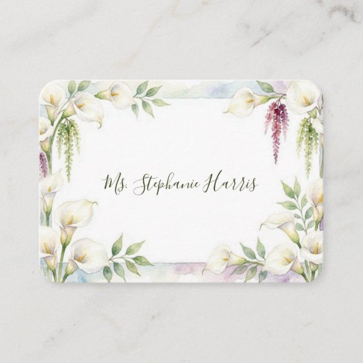 Placement Carte de table plate Cascading Calla (Devant)