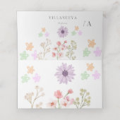 Placement Carte de table pliante papier à graines de fleurs  (Intérieur déplié)