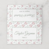 Placement Carte de table pliée à motif floral et texte vert (Extérieur déplié)