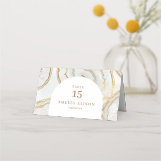 Placement Carte de table pliée avec fond de quartz agate