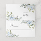 Placement Carte de Table Pliée Botanique Bleue Douce pour Ma (Extérieur déplié)
