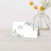 Placement Carte de Table Pliée Botanique Bleue Douce pour Ma (Dos)