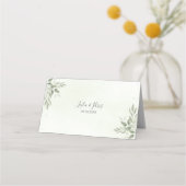 Placement Carte de table pliée botanique de feuillage de sau (Dos)