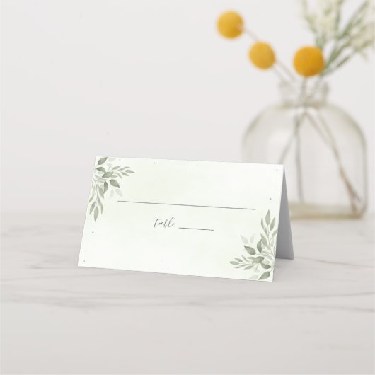 Placement Carte de table pliée botanique de feuillage de sau (Devant)