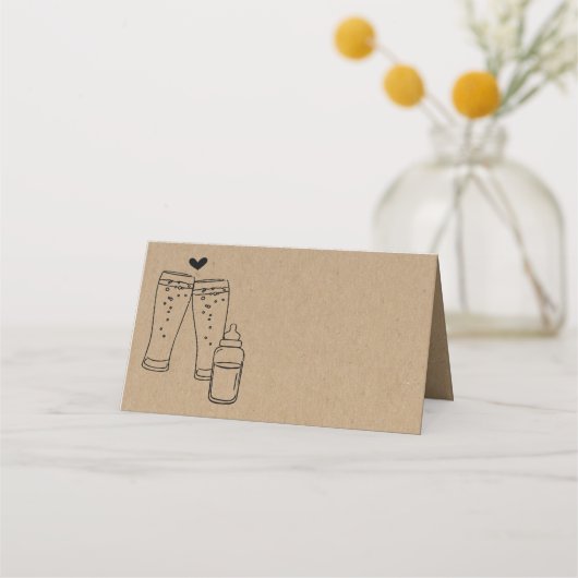 Placement Carte de table pliée de style tente bébé brassant (Devant)