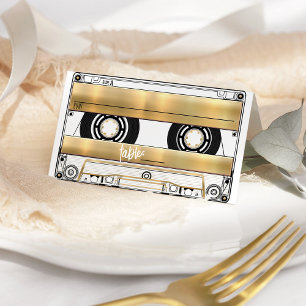 Placement Carte de table pliée en forme de cassette audio do