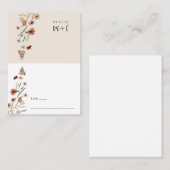 Placement Carte de table pliée florale boho (Devant / Derrière)
