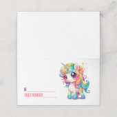 Placement Carte de table pliée Licorne Arc-en-ciel (Extérieur déplié)