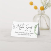 Placement Carte de table pliée OH SNAP #hashtag (Dos)