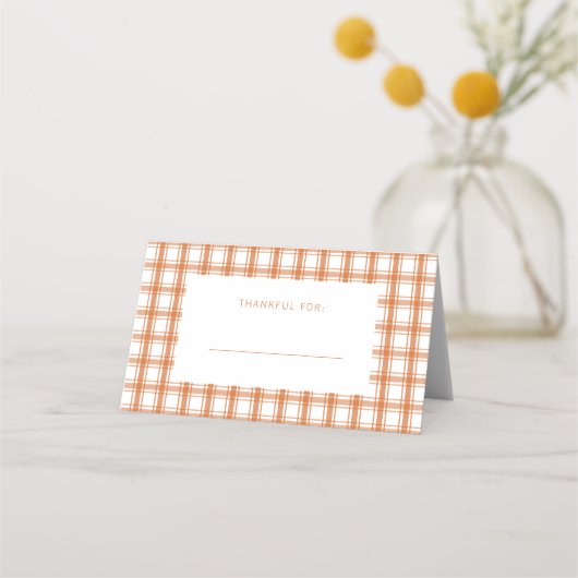 Placement Carte de table pliée orange brûlée automnale (Devant)
