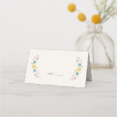 Placement Carte de table pliée pour Baby Shower Fleurie Douc (Devant)