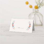 Placement Carte de table pliée pour Baby Shower Fleurs Douce (Devant)