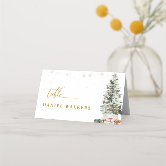 Placement Carte de table pliée pour mariage avec arbre de No (Devant)