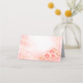 Placement Carte de table pliée rose mariage (Dos)