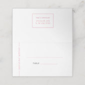 Placement Carte de table pliée rose moderne pour Bat Mitzvah (Extérieur déplié)