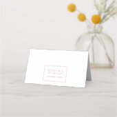 Placement Carte de table pliée rose moderne pour Bat Mitzvah (Dos)