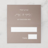 Placement Carte de table pliée Taupe pour mariage (Extérieur déplié)