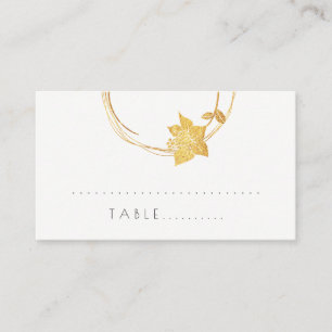 Placement Carte de table Pois de petite taille en or à fleur