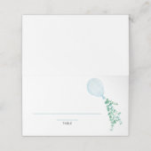 Placement Carte de table pour Baby Shower Ballon Bleu (Extérieur déplié)