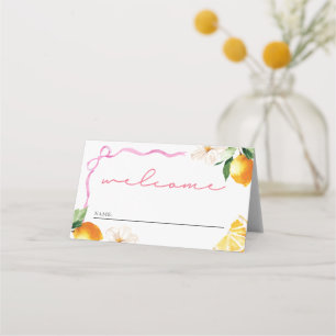 Placement Carte de table pour Baby Shower Lemon & Bows