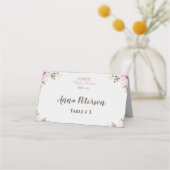 Placement Carte de table pour Baby Shower Rose Floral Or (Devant)