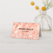 Placement Carte de table Rose Gold Glitter Sweet 16 (Dos)