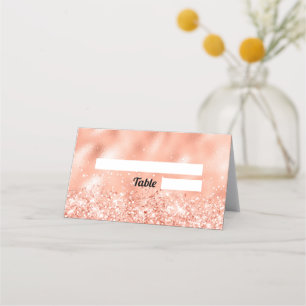 Placement Carte de table Rose Gold Glitter Sweet 16