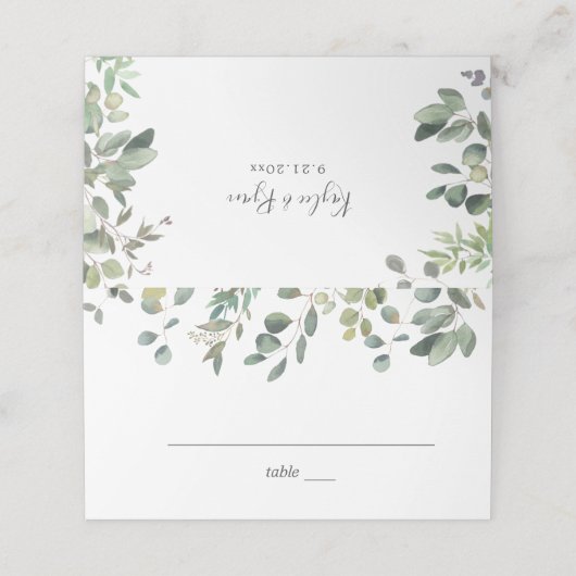 Placement Carte de table Rustique Eucalyptus (Extérieur déplié)