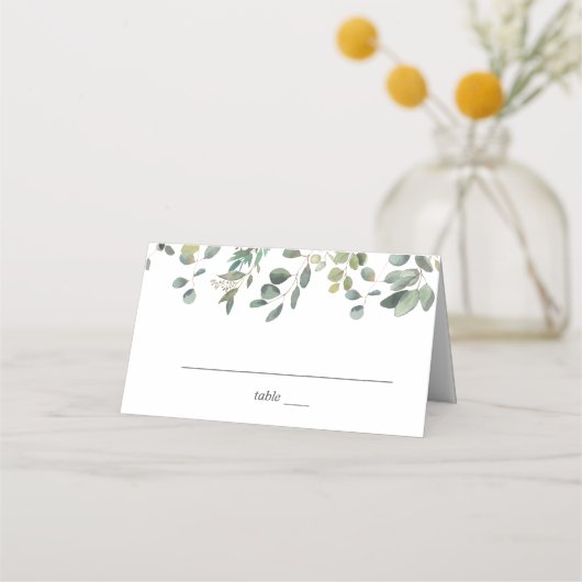 Placement Carte de table Rustique Eucalyptus (Devant)